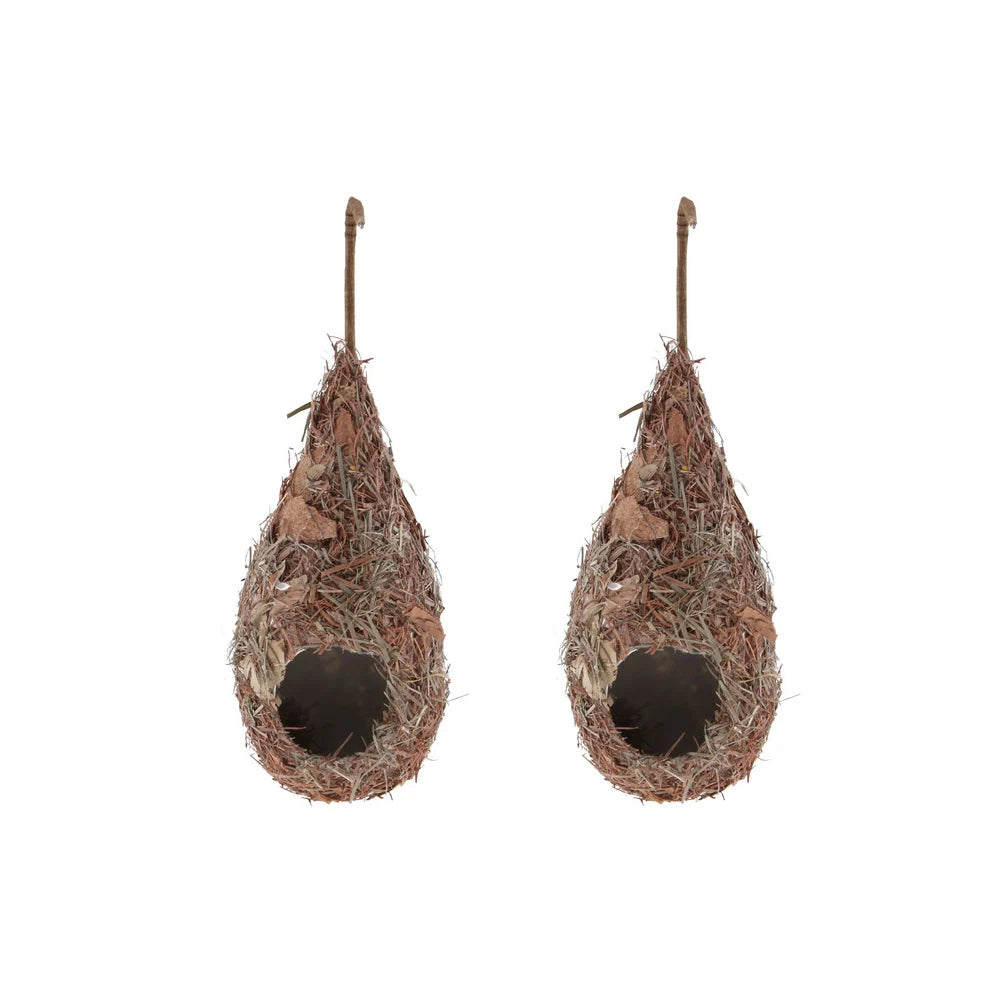 1/2PCS Bird House Natural Grass Hummingbird Bird Nest Fiber Hand-Woven Roosting Nest Bird Hut for Yard Decoration