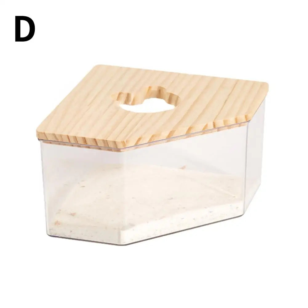 Hamster Golden Bear Sand Bath Box Acrylic Fully Transparent Large Pet Chinchilla Toilet Dual-Purpose Bath Sand Urine Sand Basin