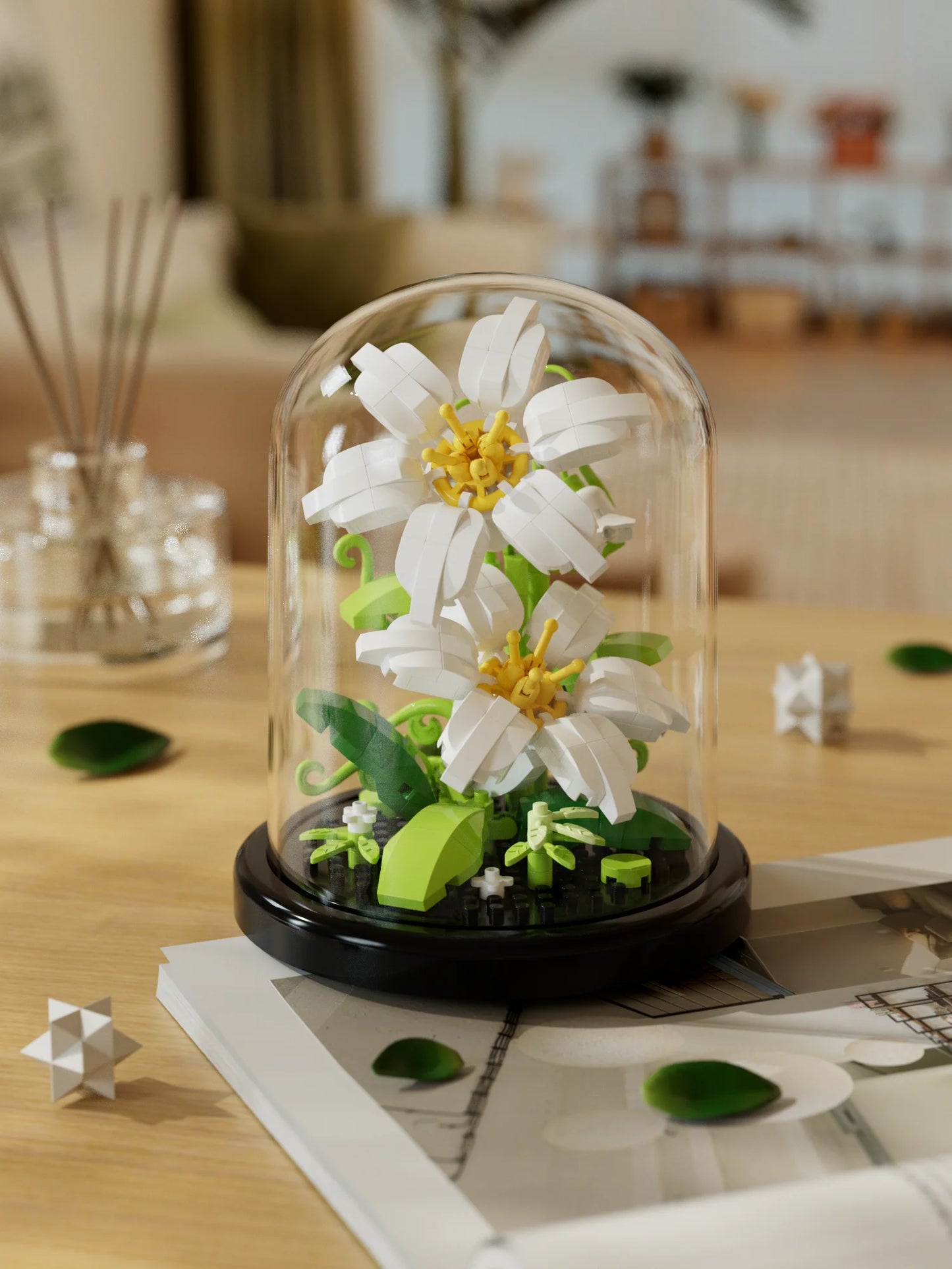 Building block flower eternal rose small particle building block assembly toy Birthday Christmas gift desktop decoration