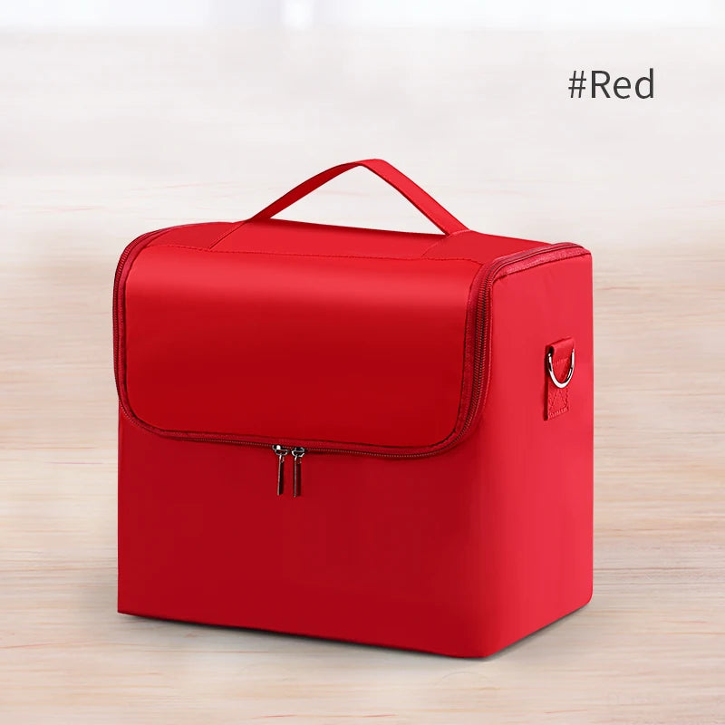 Large Makeup Train Case for Women with 4 Tier Design and Adjustable Compartments Travel Storage Bag for Beauty Essentials