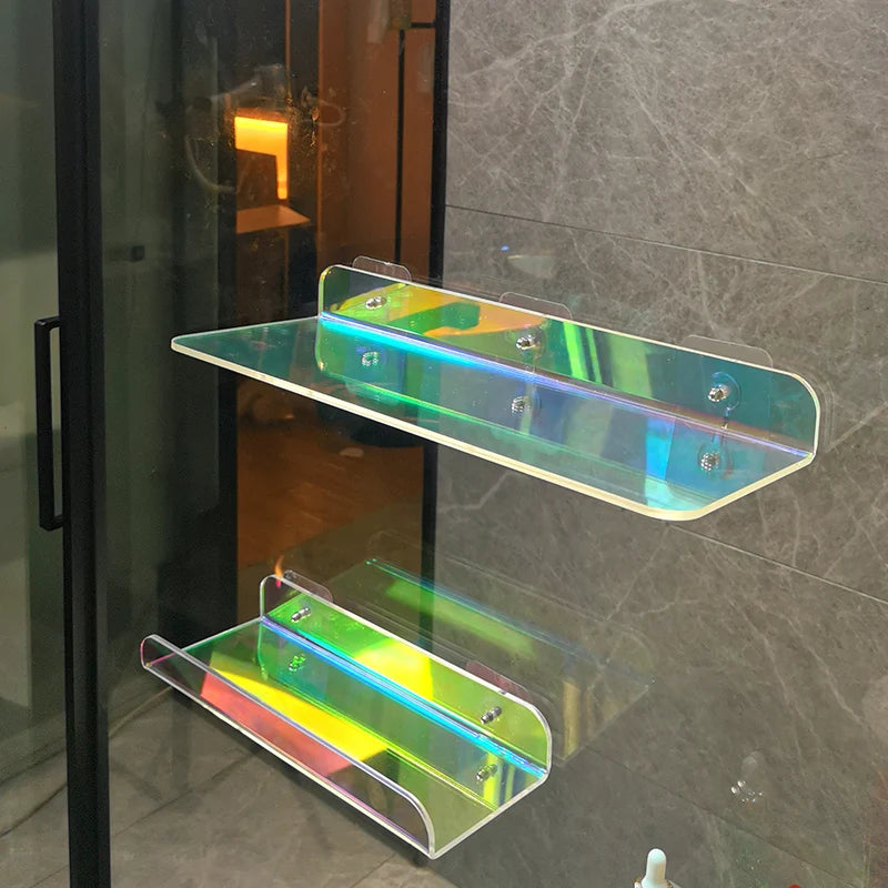 Colour Invisible Acrylic Floating Shelves Wall Mounted Bookshelf Storage Rack for Room and Bathroom