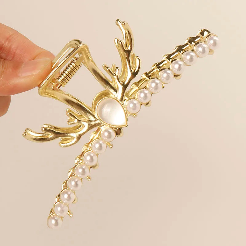 flower shape full pearls Hair Claw Clip classical Girls Handmade Ladies Headdress Hair Clip Claw Shark Clip Hair Accessories