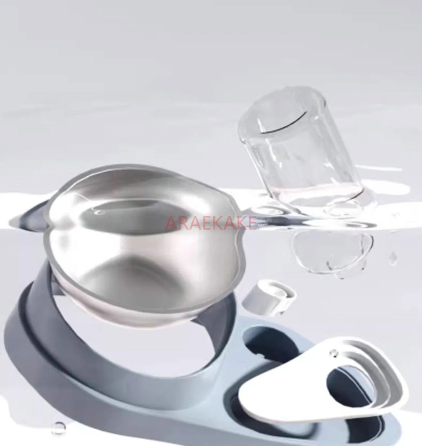 1pcs 2-in-1 automatic cat and dog food dispenser with 15 ° neck protection feeding bowl