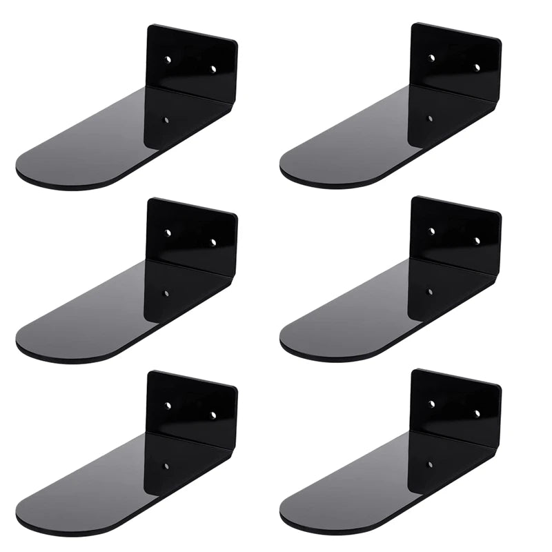 6 Pack Floating Shoe Shelves Acrylic Wall Mounted Display
