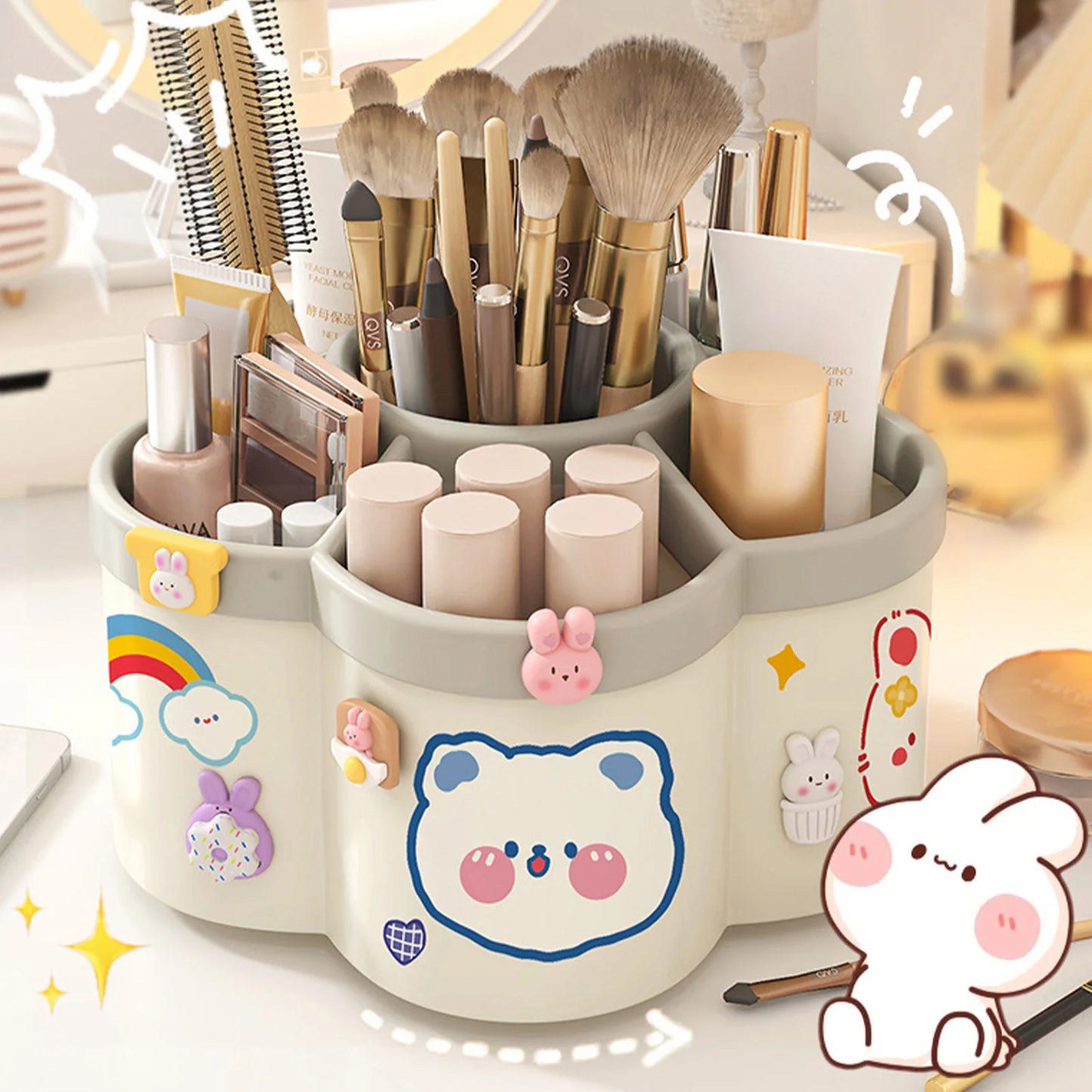 360 Degree Rotating Pen Holder Multifunctional Desk Organizer for Makeup and Stationery