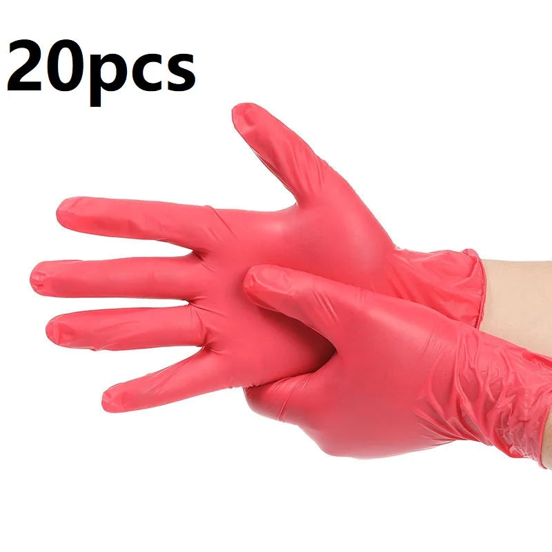 Pink Nitrile Disposable Household Gloves XS to L Elastic Latex Free Waterproof Durable Cleaning Tool