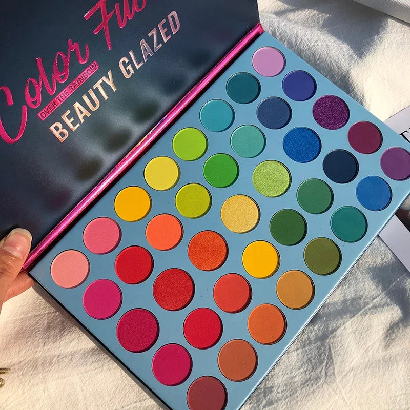 Beauty Glazed 39 Color Rainbow Eyeshadow Palette Long Lasting Neon Glitter Eye Makeup Cosmetics