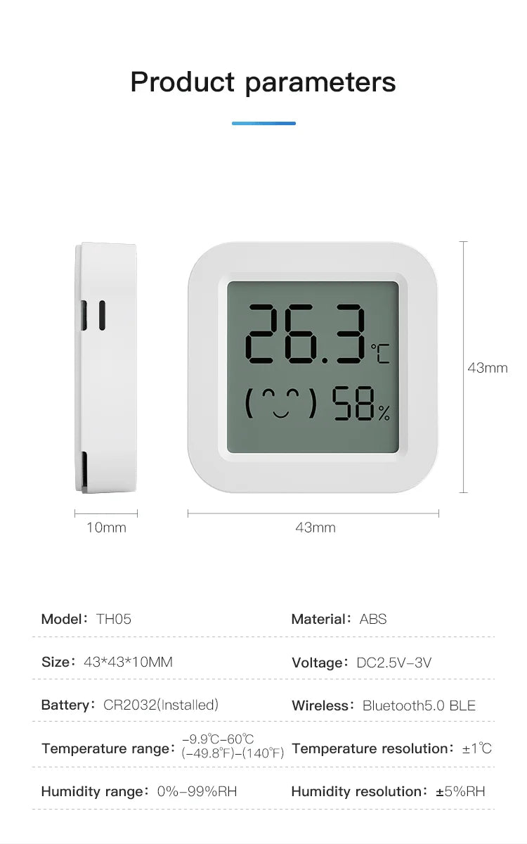 Tuya Smart MINI Wireless Temperature Humidity Sensor LCD Display Thermometer Hygrometer APP Remote For Smart Home