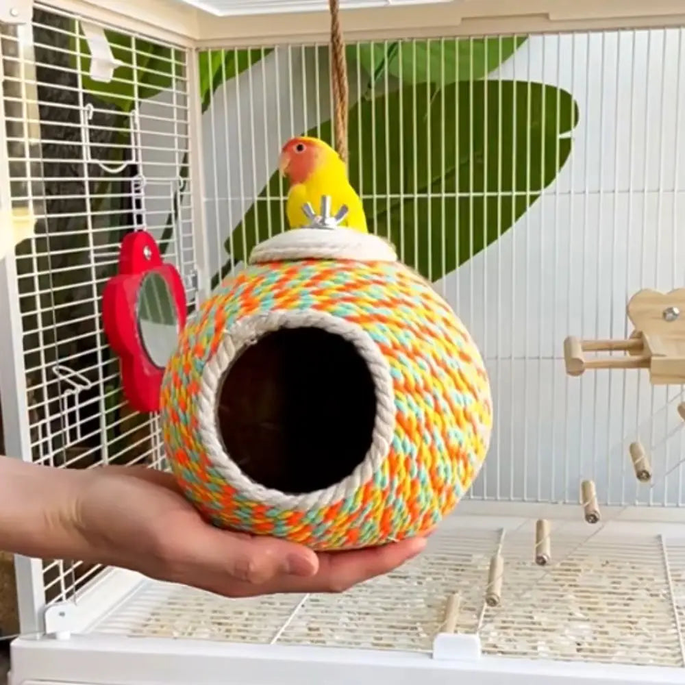 Bird Supplies Wear-resistant Coconut Husk Bird Cages Bite Resistant Mini Hamster Bed Comfortable Hanging Squirrel Bed Garden