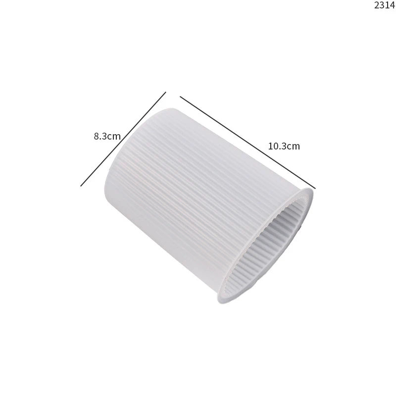 Classical Striped Roman Cylindrical Silicone Candle Mold for DIY Handmade Candles