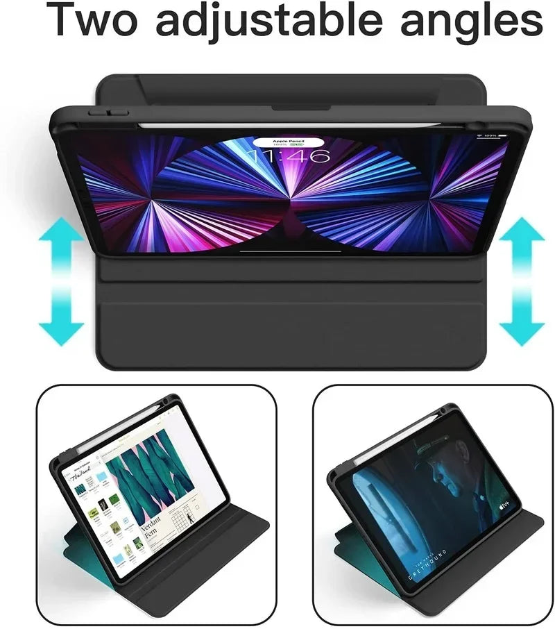 Para iPad 10.2 7.º 8.º 9.º Funda para iPad de décima generación con rotación para iPad Pro de 12,9" y 13" Air de 11" de 2024 2 3 4 5 9,7 5.º y 6.º Funda