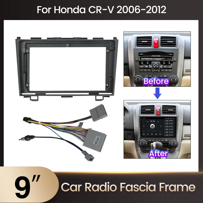 9 Inch Car Radio Face Frame For Honda CRV CR-V 2006-2012 Bezel