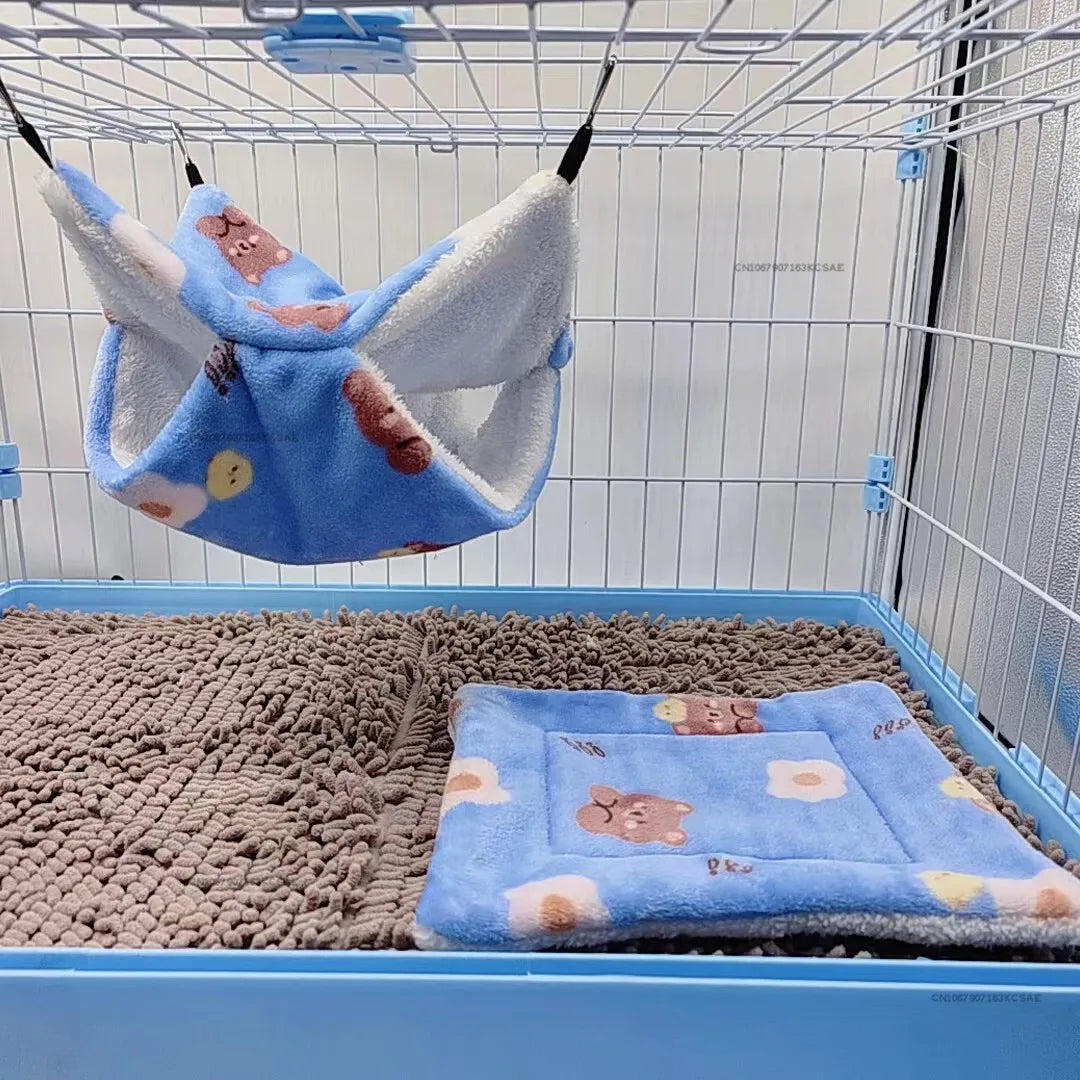 Chinchilla Rabbit Soft Bed Mat House Nest Hamster Accessories Small Animal Guinea Pig Hamster Bed House Winter Warm Squirrel