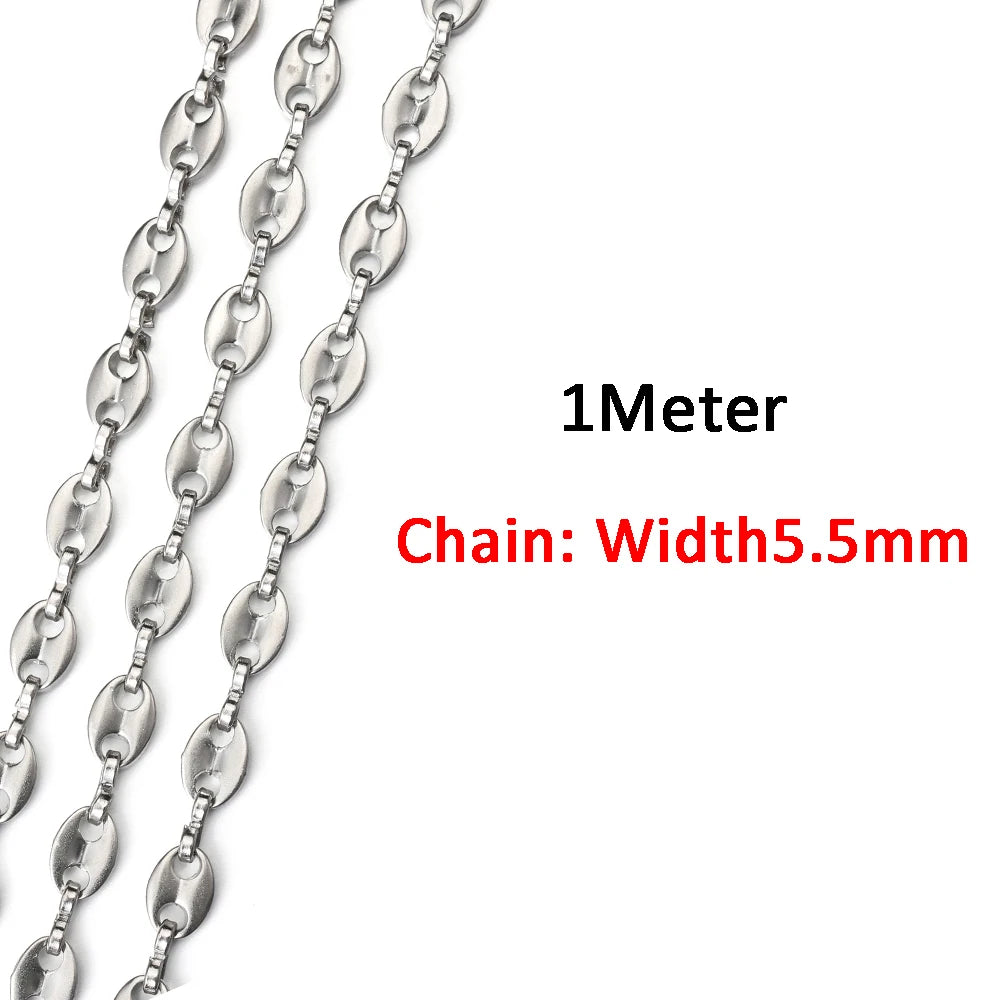 2 Meters/1 Meter High Quality Gold Color Stainless Steel Chain for DIY Jewelry Making