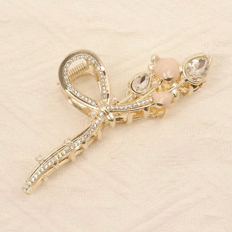 flower shape full pearls Hair Claw Clip classical Girls Handmade Ladies Headdress Hair Clip Claw Shark Clip Hair Accessories