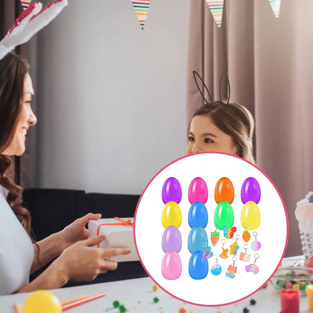 12/20/24/48Pcs Prefilled Easter Eggs with Plush Toys for Kids