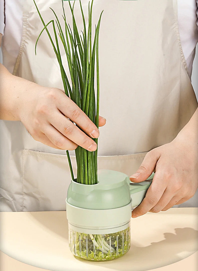 5 in 1 Electric Vegetable Cutter Set Portable Wireless Food Processor for Garlic Pepper Meat