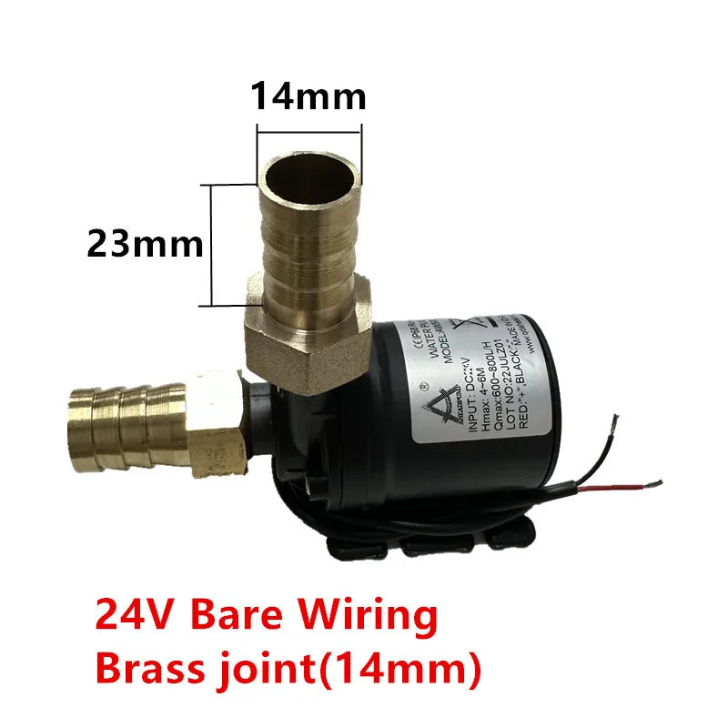 Bomba de refuerzo sumergible con motor sin escobillas, 12 V, alto voltaje, súper silenciosa, CC 24 V, elevación de 5 m, 800 l/h, unión rápida