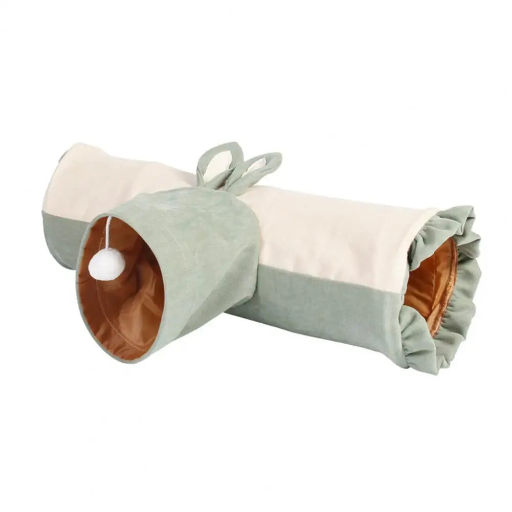 Three-way Cat Tunnel Suede Fabric Puppy Rabbit Play Hide Tunnel Tube Indoor For Game Exercising Hiding Training Pet Toys