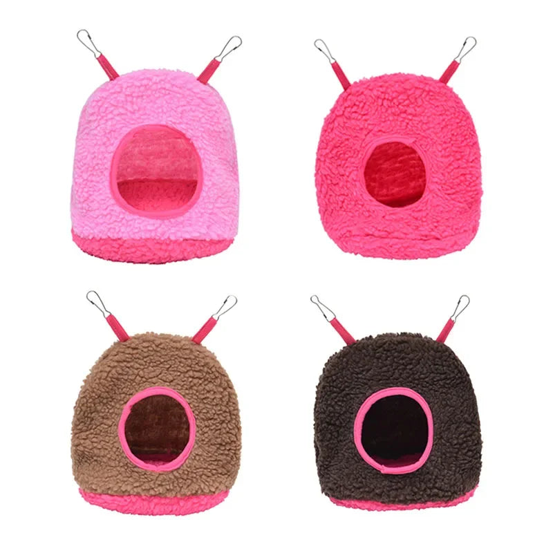New Winter Warm Bird Nest Parrot House Polar Fleece Parakeet Hammock Small Animal Hanging Swing Bed Pet Birds Cage Accessories