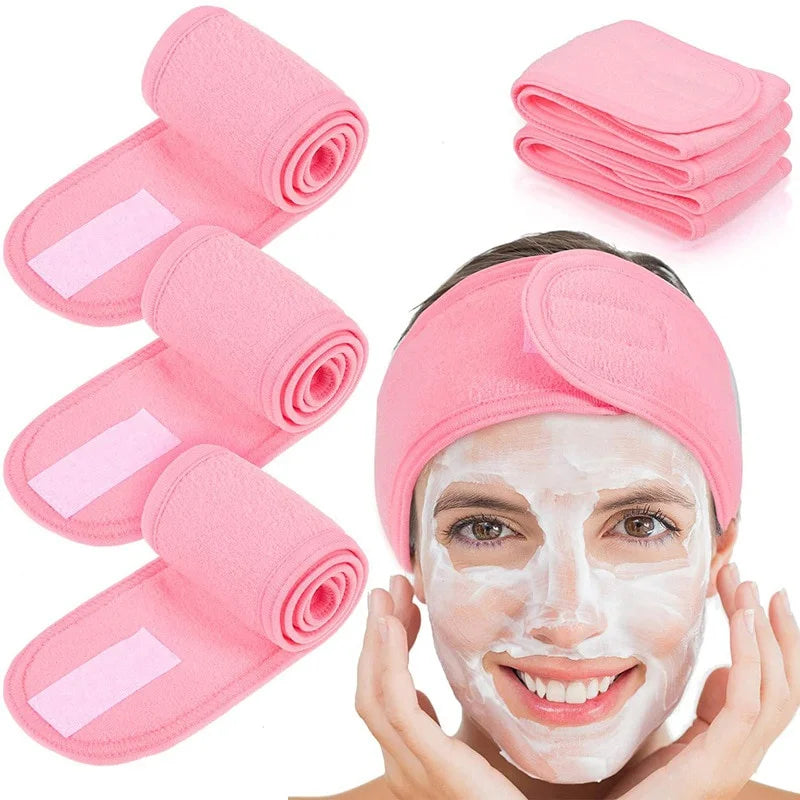 1pcs Facial Spa Headband Adjustable Terry Cloth Hair Wrap