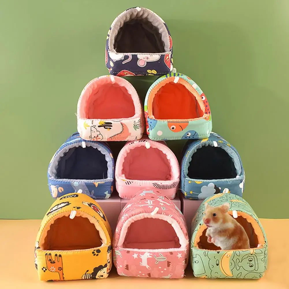 Cute Cage Rabbit Squirrel Winter Warm Mat Guinea Pig Nest Hamster House Small Animal Sleeping Bed Pet Hanging Cagehamaca hamster