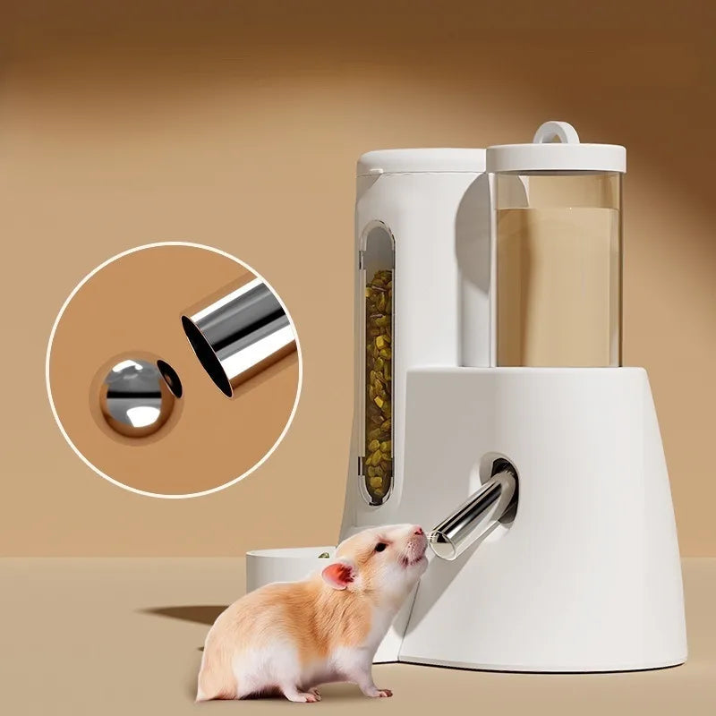2In1 Hamster Feeder And Waterer Large Capacity Leakproof Feeder Food Water Dispenser Leak Proof Food Feeding Supplies