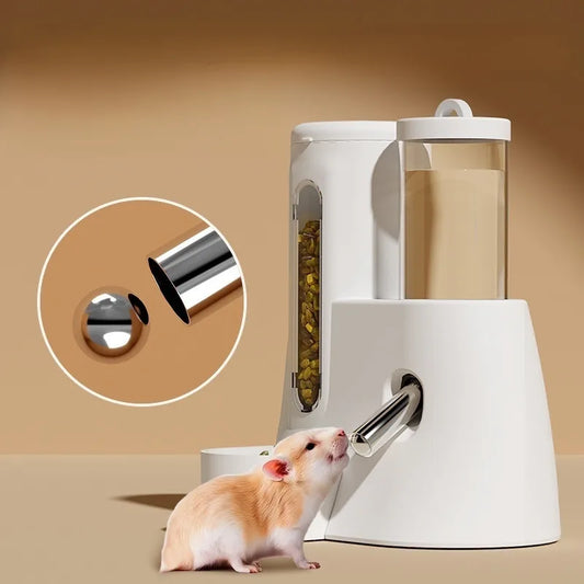 2In1 Hamster Feeder And Waterer Large Capacity Leakproof Feeder Food Water Dispenser Leak Proof Food Feeding Supplies