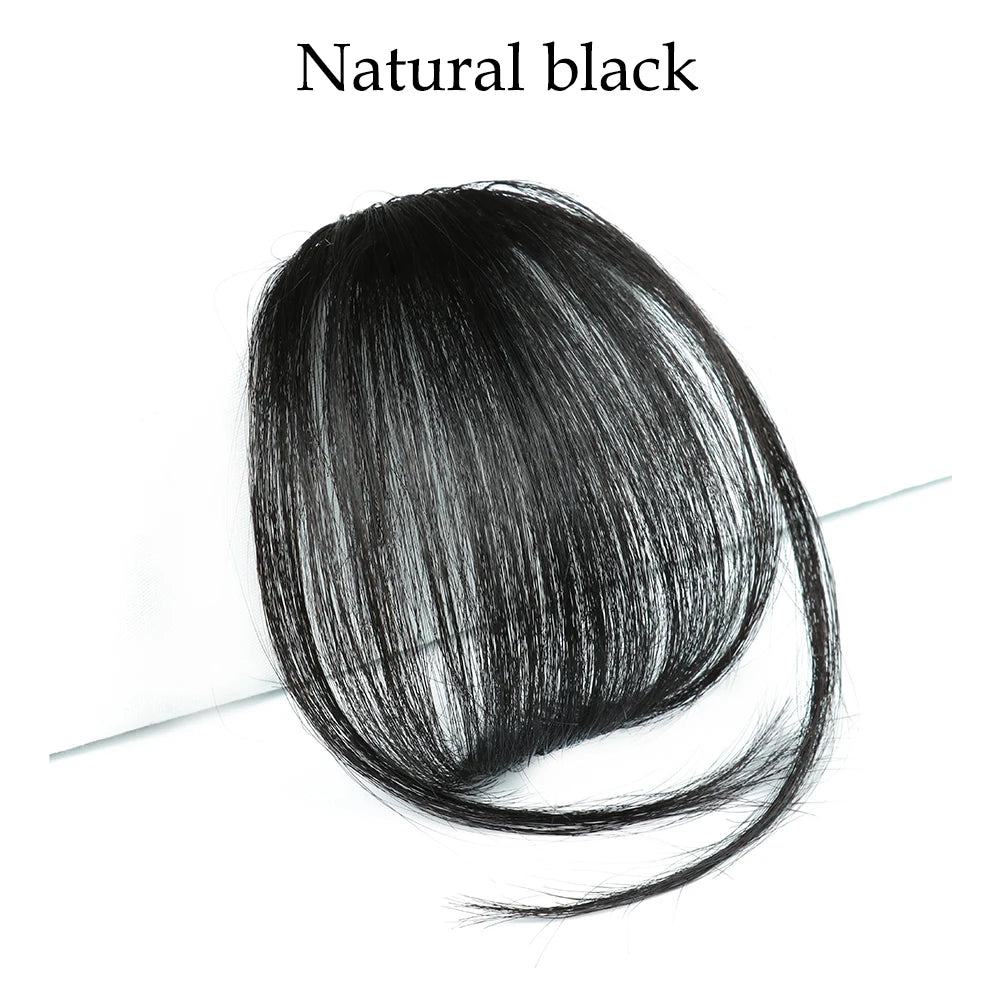 Synthetic Air Bangs Natural Short Brown Black Fake Hair Fringe Extension 1 Clip In Hairpieces Accessories For Women Girl