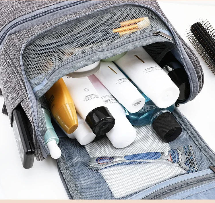 Men and Women Oxford Travel Makeup Bag Hanging Organizer Cosmetic Toiletry Case