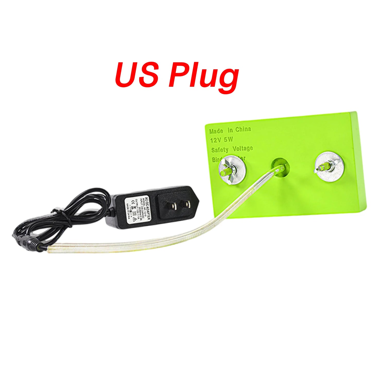 12V Heated Bird Perch Birdcage Heater US 110V Plug Temperature Range 35-43°C 5W 1M Power Cable for Small Pet Birds Professional