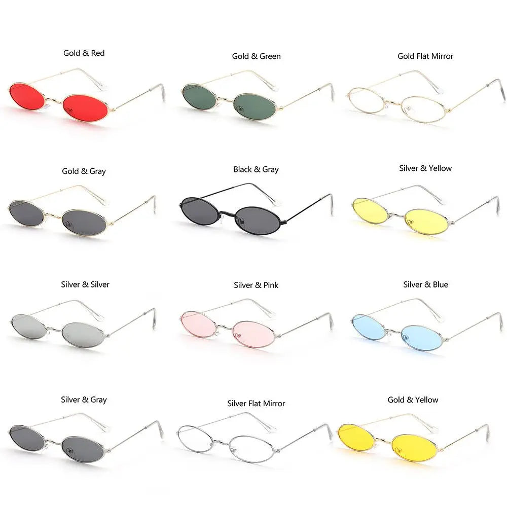 Retro Small Oval Sunglasses Vintage Shades for Men Women 2023