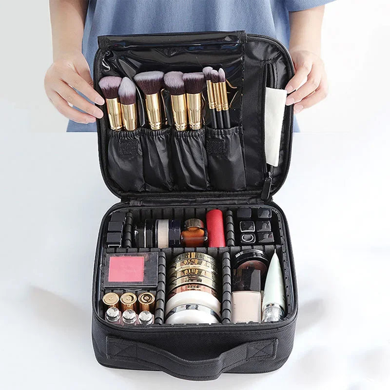 Professional Makeup Bag for Women Travel Waterproof Necessary Beauty Brush Embroidery Tool Storage Cosmetic Case Makeup Box