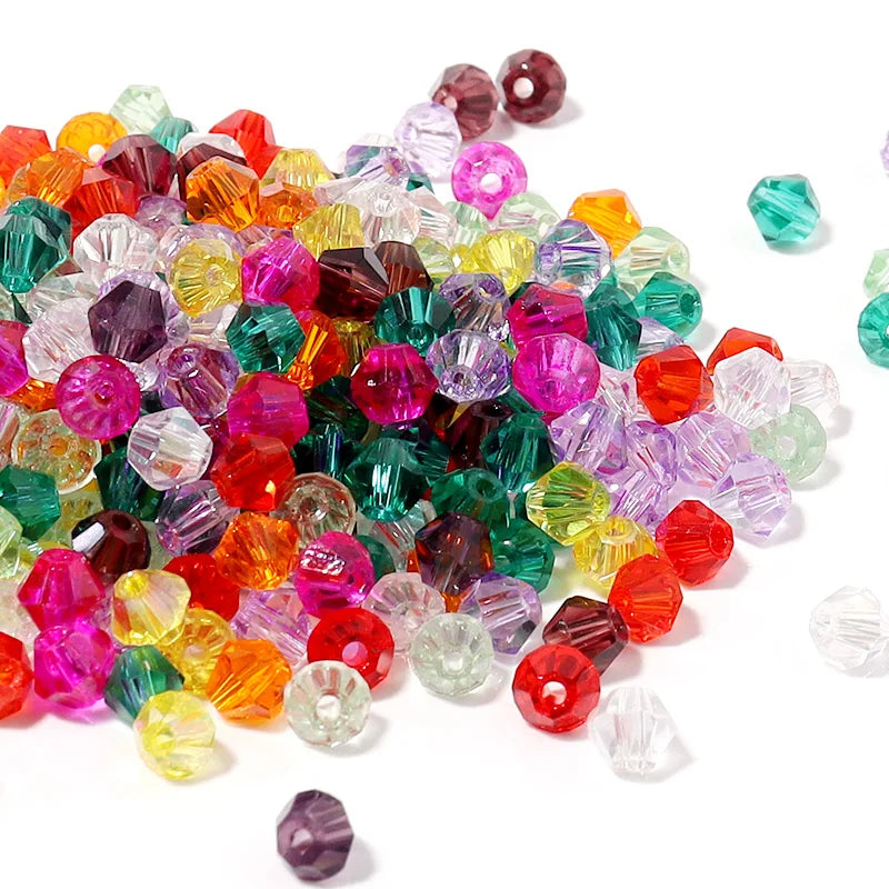 4mm Faceted Glass Crystal Rondelle Beads Kit in 15 to 24 Colors for DIY Jewelry Making Charms Bracelets and Earrings
