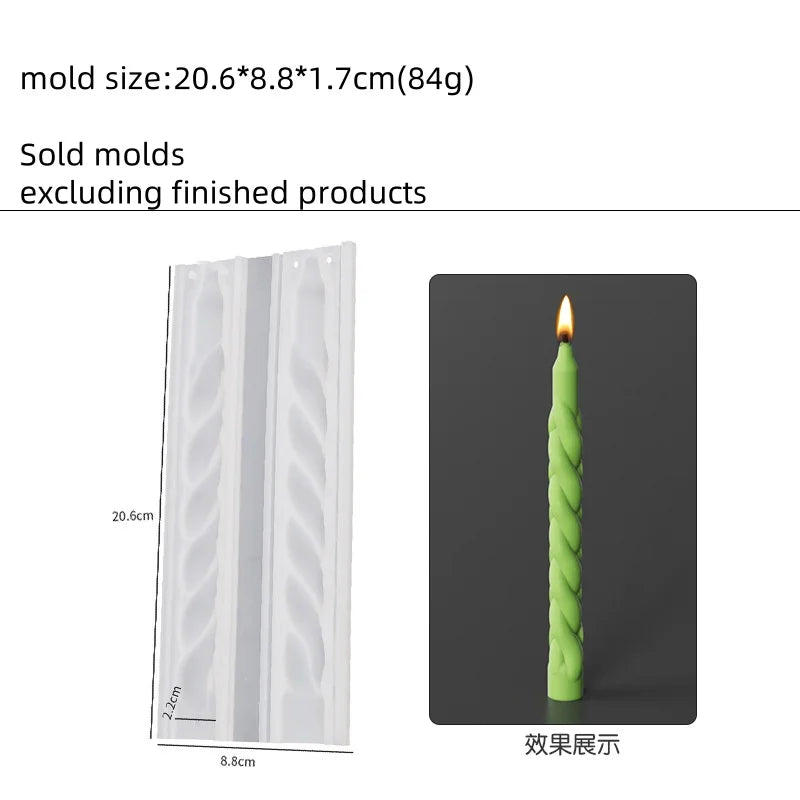 Geometric Spiral Candle Silicone Mold for DIY Twisted Rods