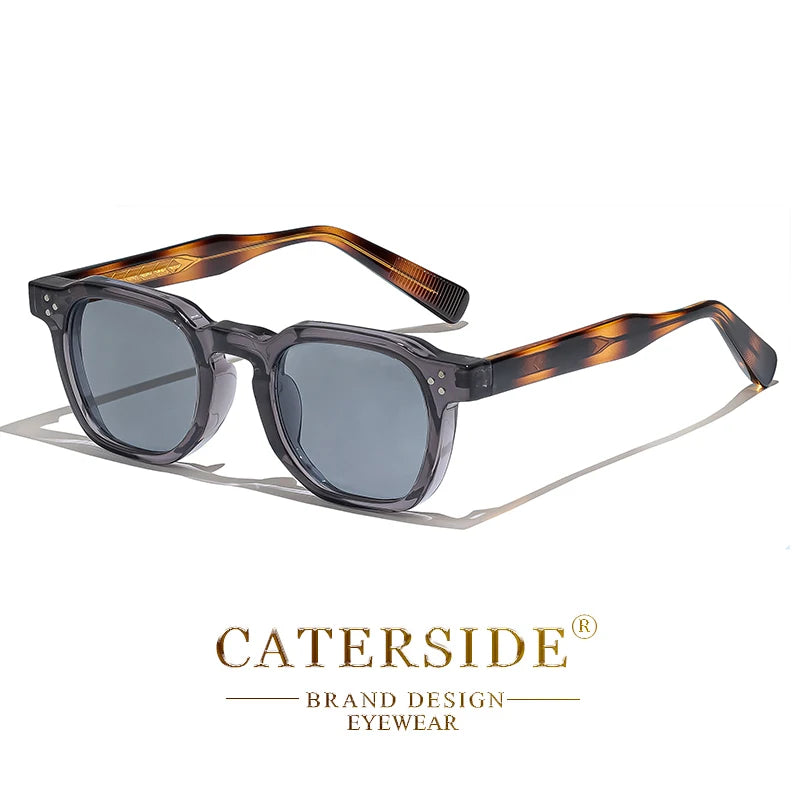 CATERSIDE Retro Punk Small Frame Sunglasses for Men and Women