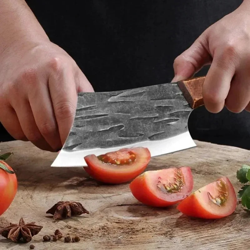 Handmade Utility Knife Cleaver Meat Vegetables Fruit Kitchen Knives Wood Handle Boning Butcher Knife Chef Cooking Cutter Cleaver