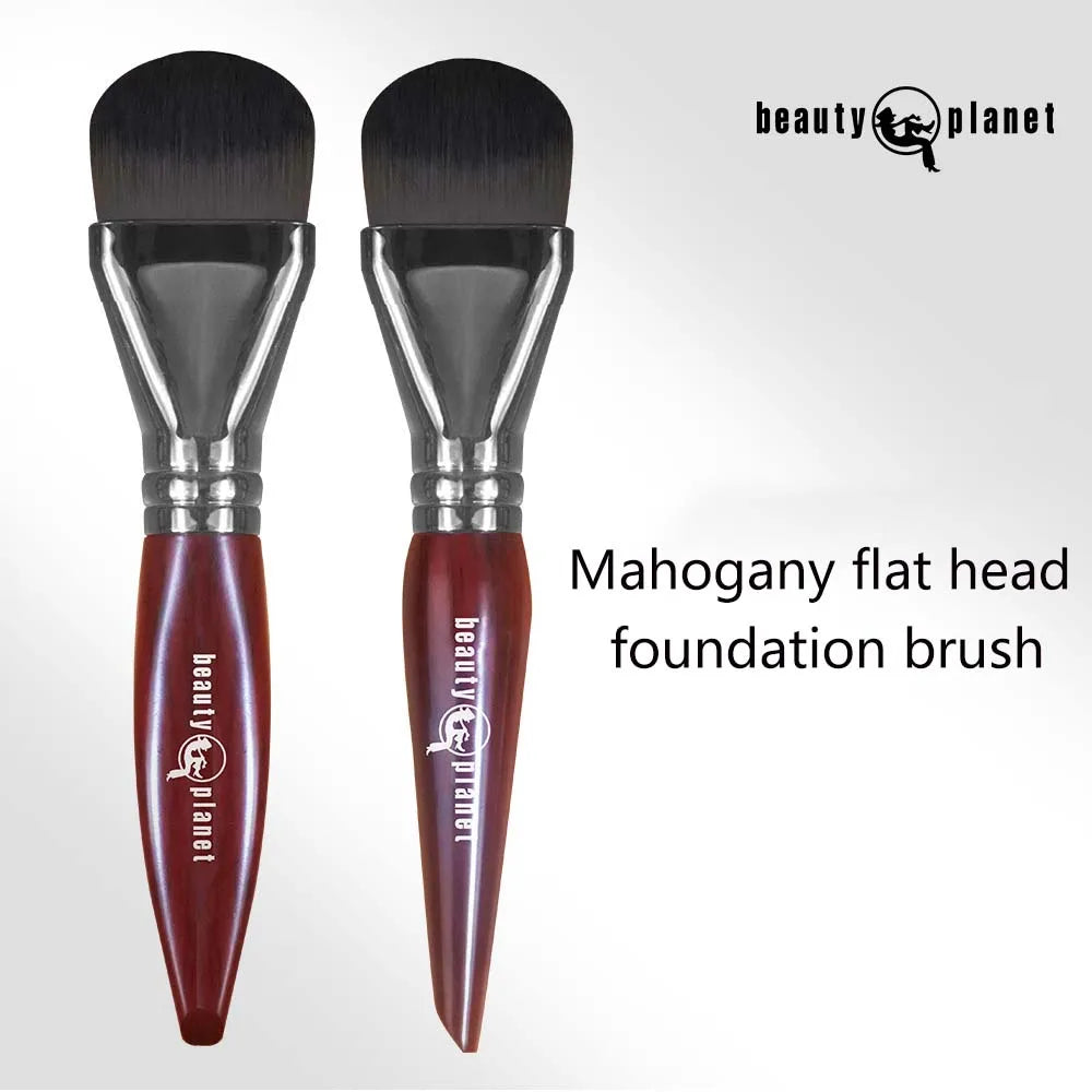 Beauty Planet Luxury Natural Horse Hair Powder Foundation and Blush Brushes Professional Makeup Tools