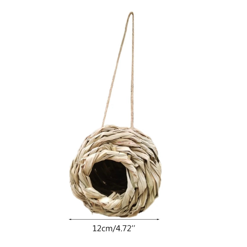17 Style Birds Nest Bird Cage Natural Grass Egg Cage Bird House Outdoor Decorative Weaved Hanging Parrot Nest Houses Pet Bedroom