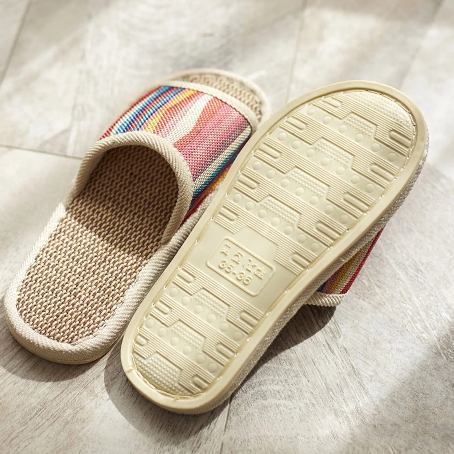 Spring And Autumn Linen Slippers For Household Women Sole Soft Sole Home Casual Indoor Couples Summer Slippers For Women No Heel