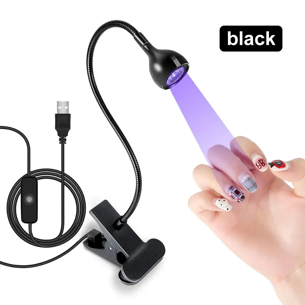 UV LED Light for Nails Drying Lamp Mini USB Clip-on Dryer