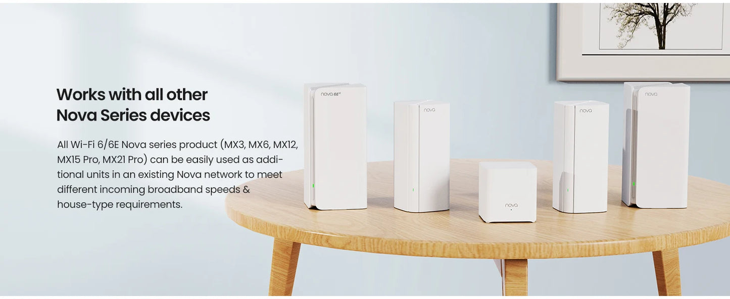 Tenda AX3000 WiFi6 Mesh System EM/MX12 Wireless Router Wi-Fi6 Mesh WiFi Router up to 7000 sq.ft. Wifi range extender WIFI 6 Mesh