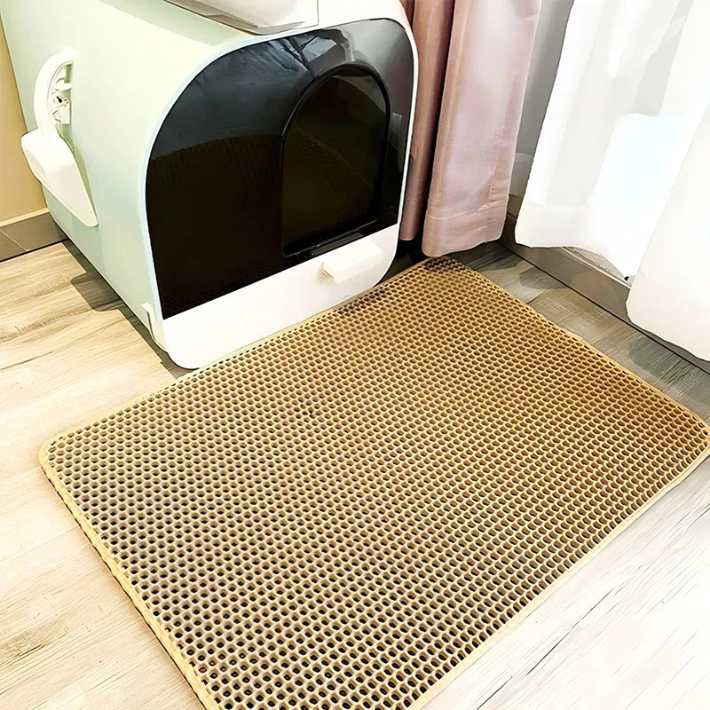Pet Cat Litter Mat Waterproof Double Layer Cat Litter Trapping Pad for Clean Floors