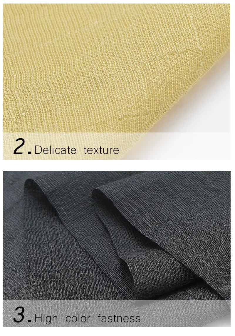 Solid Color Imitation Hemp Bamboo Crepe Fabric 5M 2M 1M 0.5M Soft Breathable Vibrant DIY Dress Gauze Curtain Bedding
