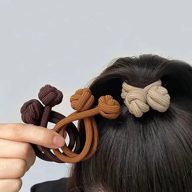 AISHG Hair Ties Rings Ponytail Ribbons Women Solid High Elastic Braided Rubber Band Scrunchies Fashion Girls Hair Accessories