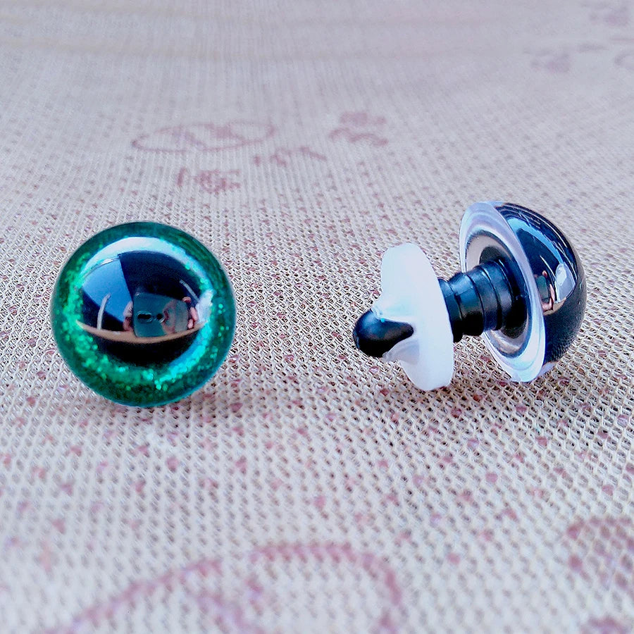 20pcs 3D Plastic Glitter Safety Eyes for Amigurumi DIY Mixed Sizes 10-22mm