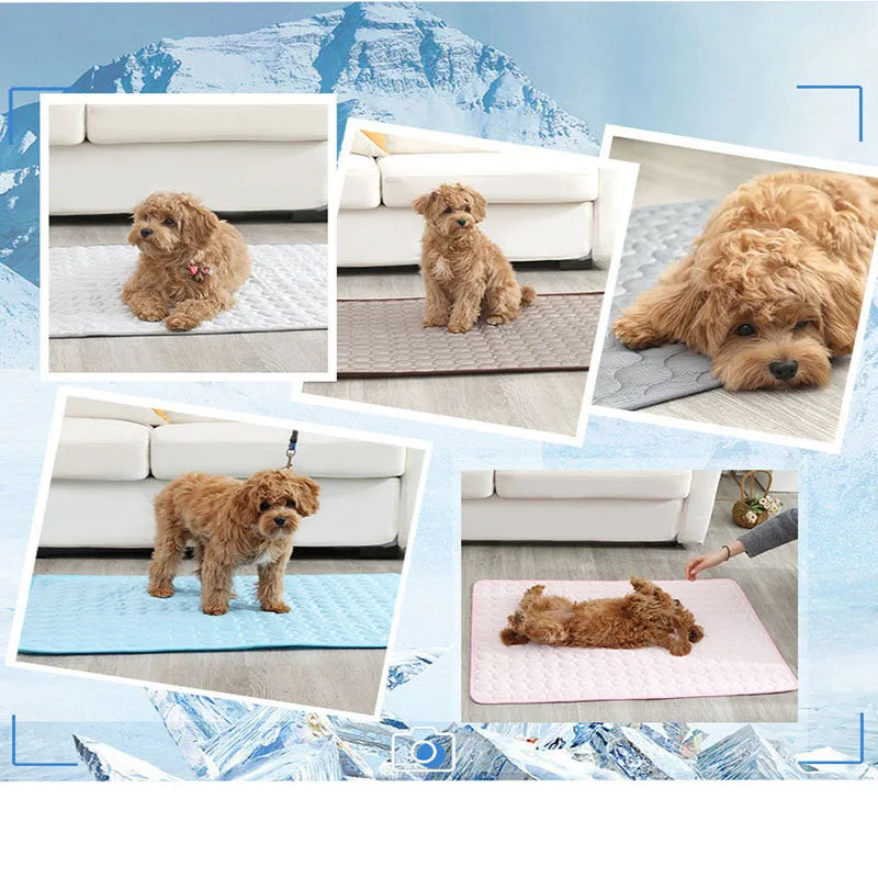 Dog Cooling Mat Summer Pad Breathable Washable Pet Bed