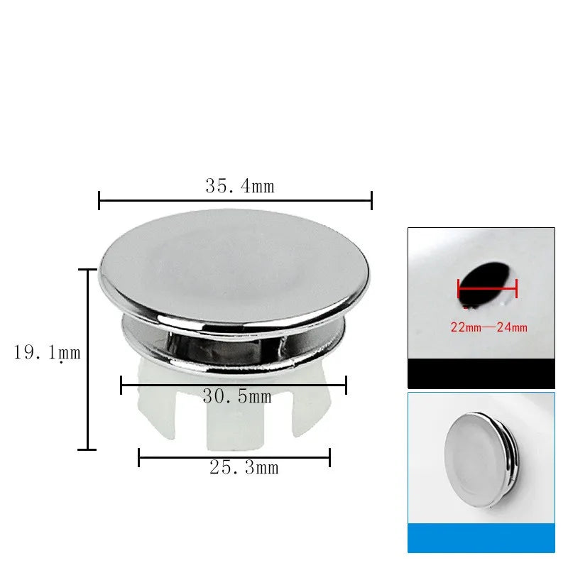 4 piezas de cubierta de drenaje de desbordamiento circular para lavabo de baño de cocina, decoración de orificio para fregadero de bañera, desbordamiento de lavabo hueco