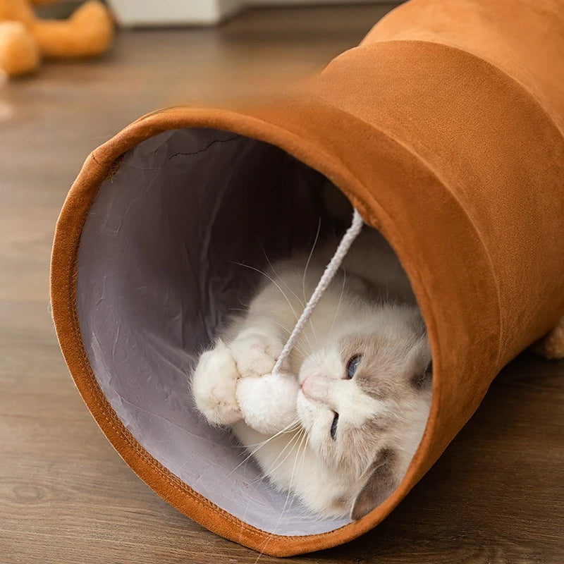 Cat play tunnel interactive toy hide seek tunnel Relieve boredom portable&collapsible easy to store tunnel for Straight tube ﻿