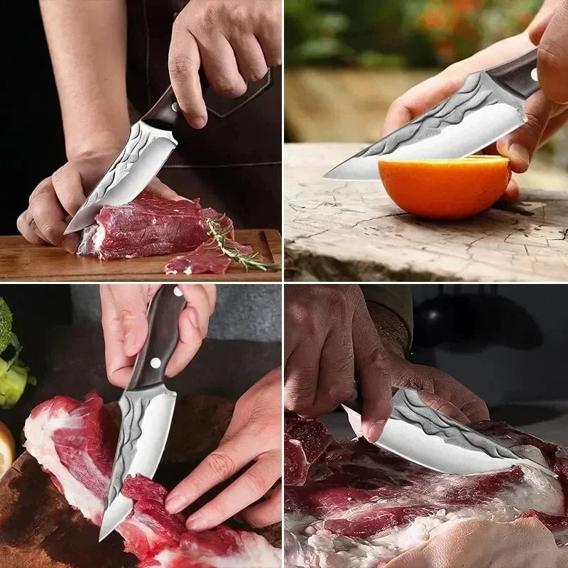 Stainless Steel Boning Knives Handmade Forged Knife Fruit Slicing Knife Meat Cleaver Kitchen Knife Fish Knife Cooking Knife